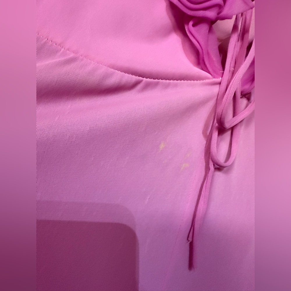 Vintage 1960s RARE Pink Ruffled Loungewear Jumpsuit - Picture 9 of 12